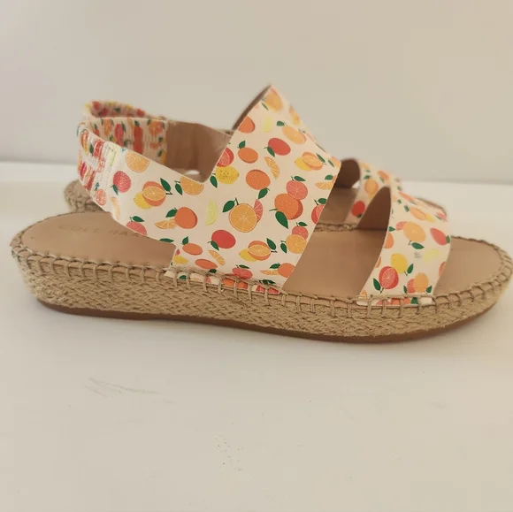 Cole Haan Pinch Maine Citrus Orange Fruit Espadrille Sandals Size 8 - Picture 7 of 9